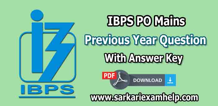 IBPS PO Previous Year Question Paper With Answer Key PDF