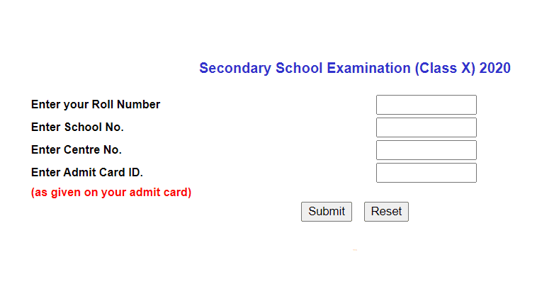 cbse.nic.in 2020 result class 10