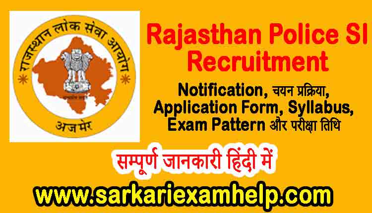 Rajasthan Police SI Recruitment 2021